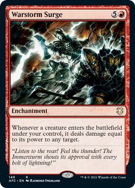 Warstorm Surge 149 card from Commander: Adventures in the Forgotten Realms