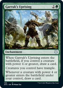 Garruk's Uprising 159 card from Commander: Adventures in the Forgotten Realms