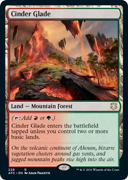 Cinder Glade 229 card from Commander: Adventures in the Forgotten Realms