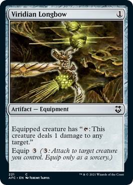 Viridian Longbow 221 card from Commander: Adventures in the Forgotten Realms