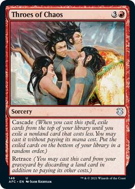 Throes of Chaos 146 card from Commander: Adventures in the Forgotten Realms