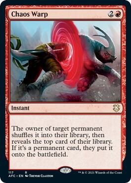 Chaos Warp 117 card from Commander: Adventures in the Forgotten Realms