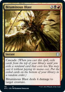 Bituminous Blast 181 card from Commander: Adventures in the Forgotten Realms