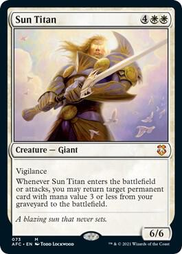 Sun Titan 73 card from Commander: Adventures in the Forgotten Realms