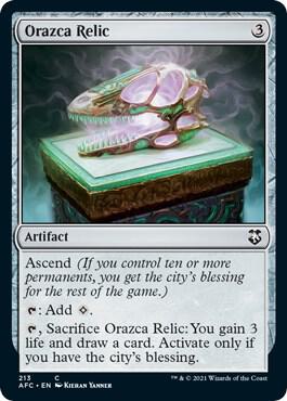 Orazca Relic 213 card from Commander: Adventures in the Forgotten Realms