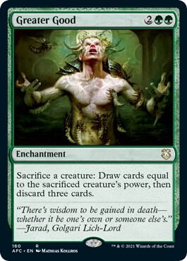 Greater Good 160 card from Commander: Adventures in the Forgotten Realms