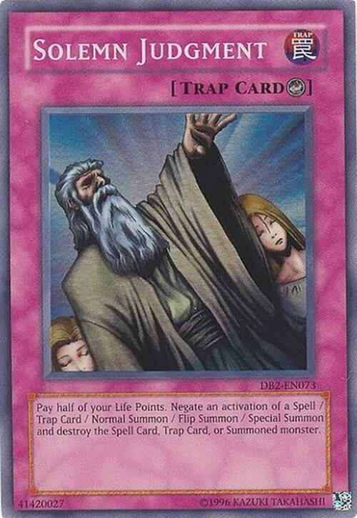 Solemn Judgment DB2-EN073 card from Dark Beginning 2