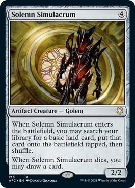 Solemn Simulacrum 216 card from Commander: Adventures in the Forgotten Realms
