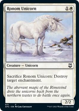 Ronom Unicorn 71 card from Commander: Adventures in the Forgotten Realms
