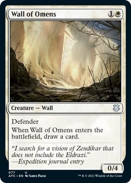 Wall of Omens 77 card from Commander: Adventures in the Forgotten Realms