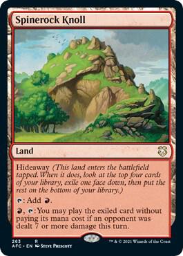 Spinerock Knoll 263 card from Commander: Adventures in the Forgotten Realms
