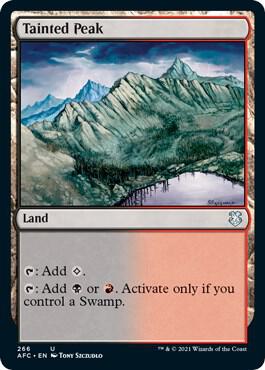 Tainted Peak 266 card from Commander: Adventures in the Forgotten Realms