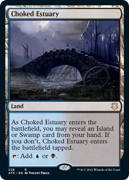 Choked Estuary 228 card from Commander: Adventures in the Forgotten Realms