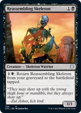 Reassembling Skeleton 109 card from Commander: Adventures in the Forgotten Realms