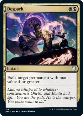 Despark 184 card from Commander: Adventures in the Forgotten Realms