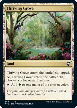Thriving Grove 268 card from Commander: Adventures in the Forgotten Realms