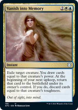 Vanish into Memory 196 card from Commander: Adventures in the Forgotten Realms