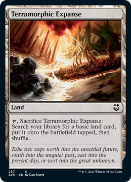Terramorphic Expanse 267 card from Commander: Adventures in the Forgotten Realms