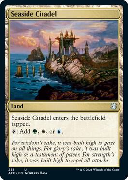 Seaside Citadel 258 card from Commander: Adventures in the Forgotten Realms