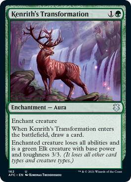 Kenrith's Transformation 162 card from Commander: Adventures in the Forgotten Realms