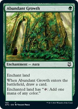 Abundant Growth 150 card from Commander: Adventures in the Forgotten Realms