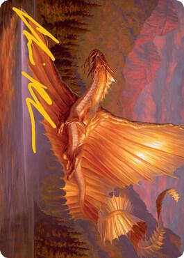 Adult Gold Dragon Art Card (Gold-Stamped Signature) 58 card from Art Series: Adventures in the Forgotten Realms