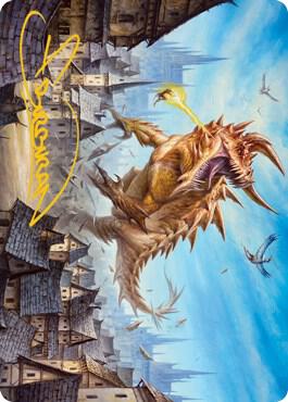 Tarrasque Art Card (Gold-Stamped Signature) 19 card from Art Series: Adventures in the Forgotten Realms