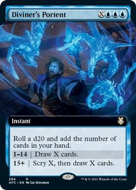 Diviner's Portent (Extended Art) 284 card from Commander: Adventures in the Forgotten Realms