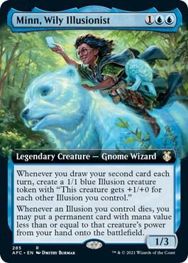 Minn, Wily Illusionist (Extended Art) 285 card from Commander: Adventures in the Forgotten Realms