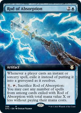 Rod of Absorption (Extended Art) 288 card from Commander: Adventures in the Forgotten Realms