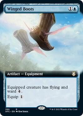 Winged Boots (Extended Art) 289 card from Commander: Adventures in the Forgotten Realms