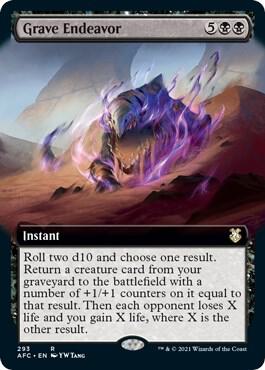 Grave Endeavor (Extended Art) 293 card from Commander: Adventures in the Forgotten Realms