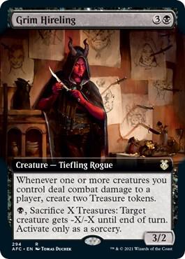 Grim Hireling (Extended Art) 294 card from Commander: Adventures in the Forgotten Realms