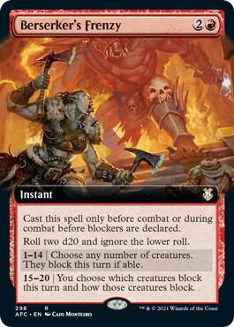 Berserker's Frenzy (Extended Art) 298 card from Commander: Adventures in the Forgotten Realms