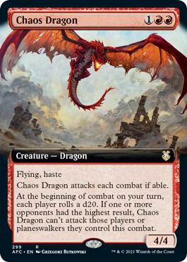 Chaos Dragon (Extended Art) 299 card from Commander: Adventures in the Forgotten Realms