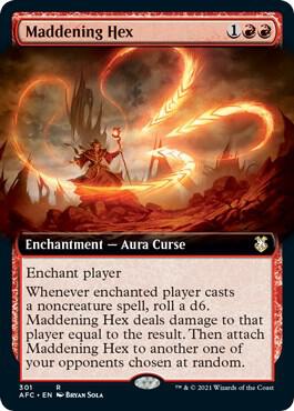 Maddening Hex (Extended Art) 301 card from Commander: Adventures in the Forgotten Realms