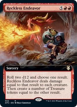 Reckless Endeavor (Extended Art) 302 card from Commander: Adventures in the Forgotten Realms