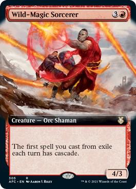 Wild-Magic Sorcerer (Extended Art) 305 card from Commander: Adventures in the Forgotten Realms