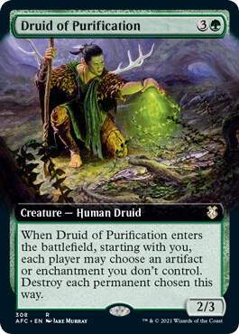 Druid of Purification (Extended Art) 308 card from Commander: Adventures in the Forgotten Realms