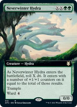 Neverwinter Hydra (Extended Art) 310 card from Commander: Adventures in the Forgotten Realms