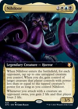 Nihiloor (Extended Art) 323 card from Commander: Adventures in the Forgotten Realms