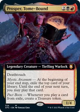 Prosper, Tome-Bound (Extended Art) 324 card from Commander: Adventures in the Forgotten Realms