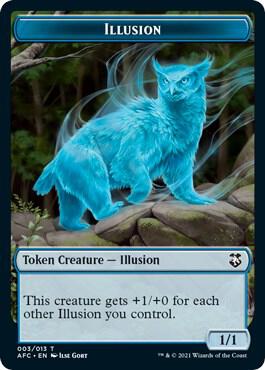 Illusion // Skeleton Double-Sided Token 3 // 6 card from Commander: Adventures in the Forgotten Realms