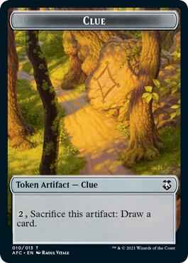 Clue // Treasure Double-Sided Token 10 // 15 card from Commander: Adventures in the Forgotten Realms
