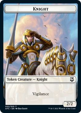 Knight // Saproling Double-Sided Token 2 // 8 card from Commander: Adventures in the Forgotten Realms