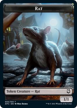 Rat // Zombie Double-Sided Token 5 // 9 card from Commander: Adventures in the Forgotten Realms
