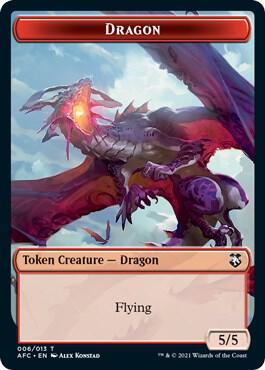 Dragon // Dragon Spirit Double-Sided Token 6 // 9 card from Commander: Adventures in the Forgotten Realms
