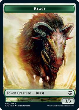 Beast // Dragon Spirit Double-Sided Token 7 // 9 card from Commander: Adventures in the Forgotten Realms