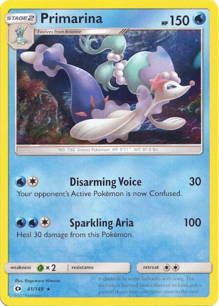 Primarina - 41/149 (Water Web Holo) 041/149 card from Miscellaneous Cards & Products