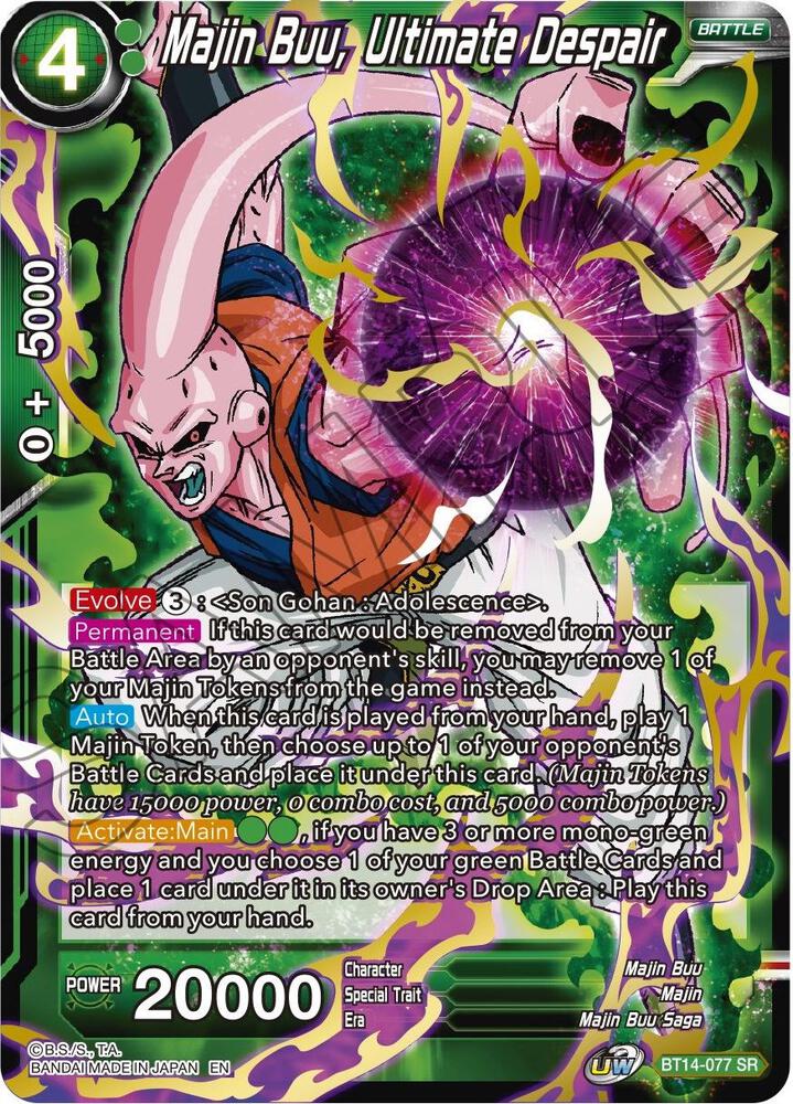 Majin Buu, Ultimate Despair BT14-077 card from Cross Spirits